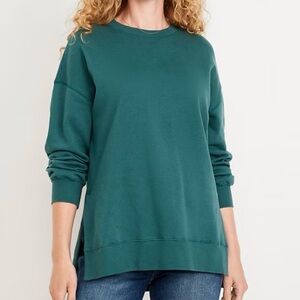 NWT Old Navy teal tunic sweatshirt, small tall